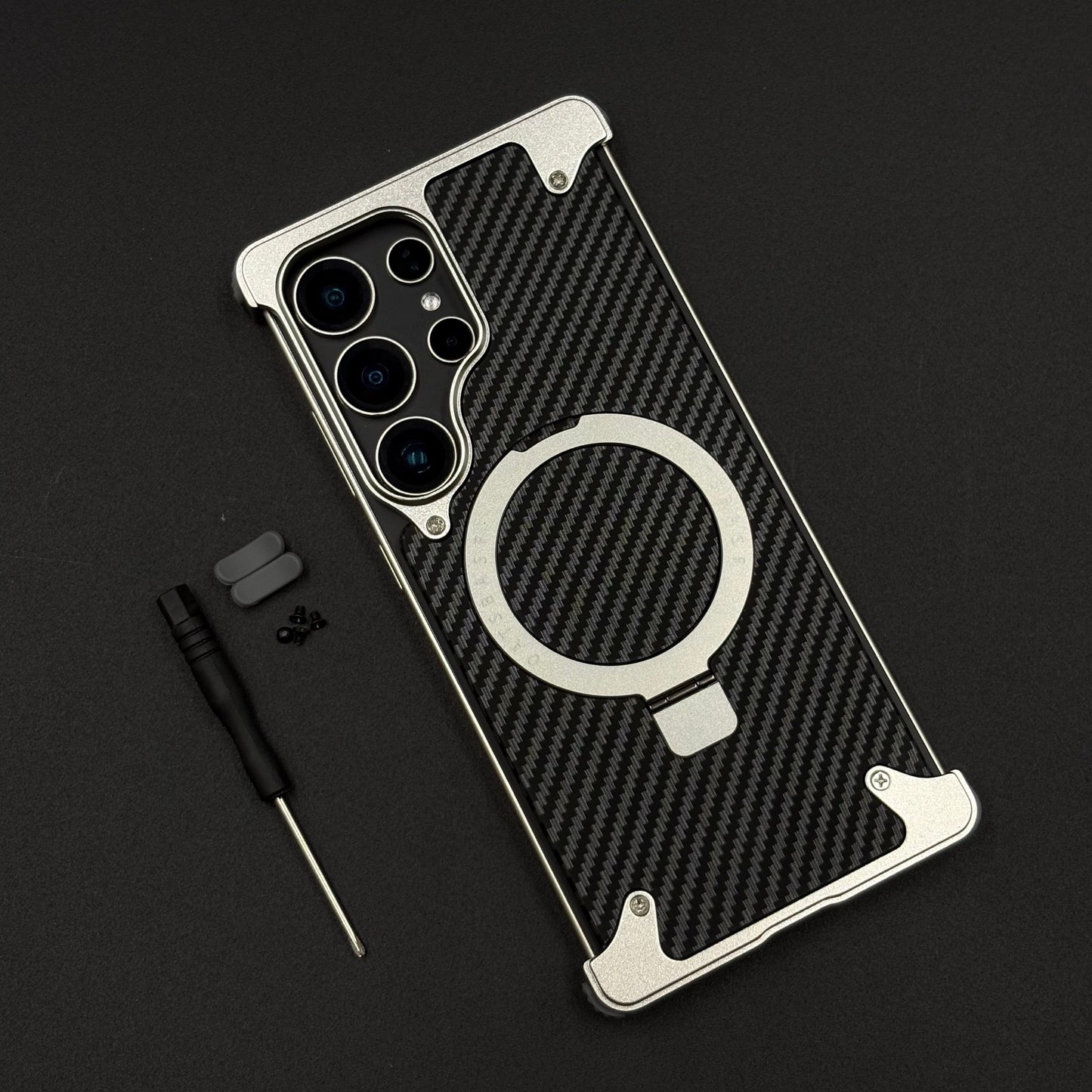 UltraLux Carbon Fibre & Metal MagSafe Case for Samsung Galaxy S24 Ultra | Crafted for Style & Strength