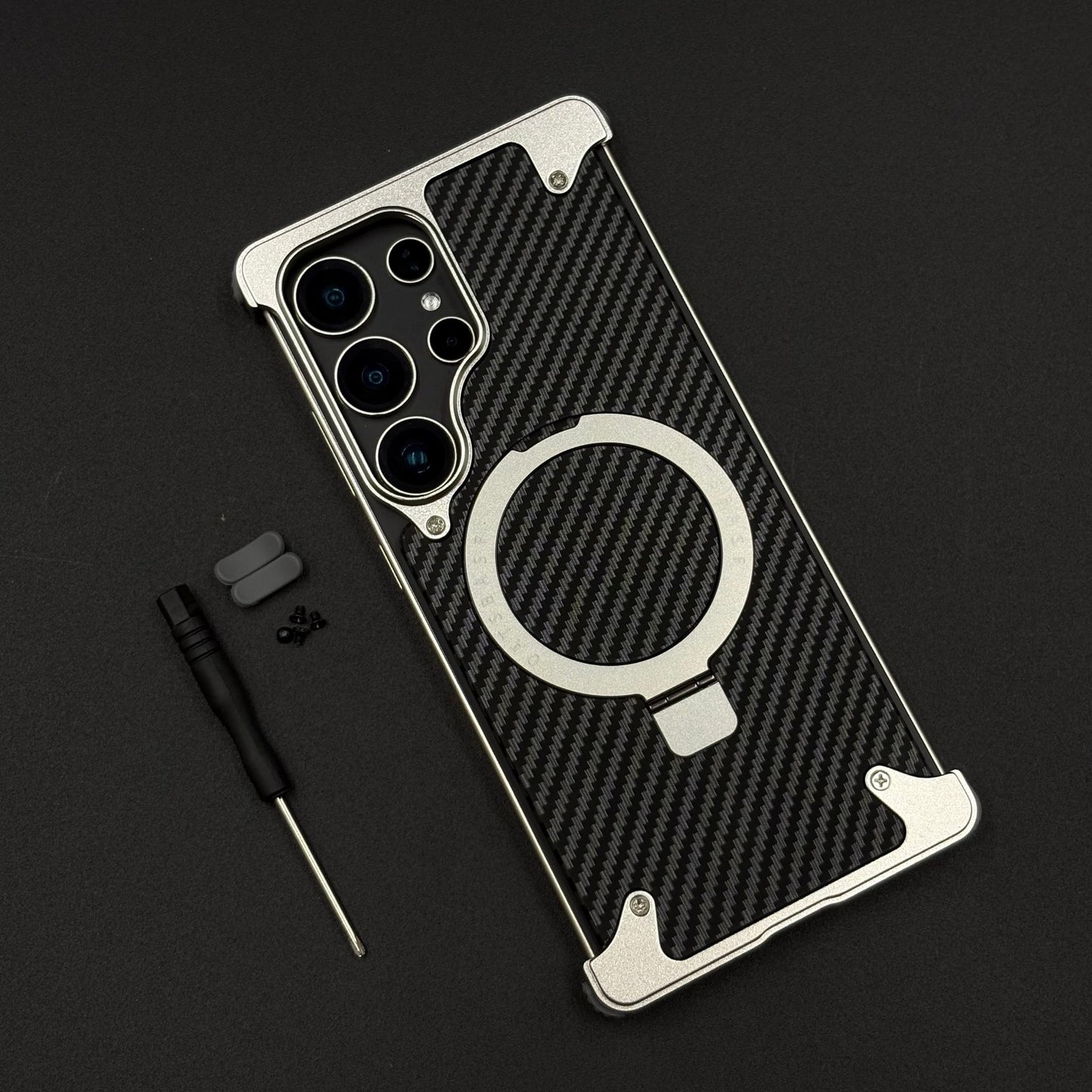 UltraLux Carbon Fibre & Metal MagSafe Case for Samsung Galaxy S24 Ultra | Crafted for Style & Strength
