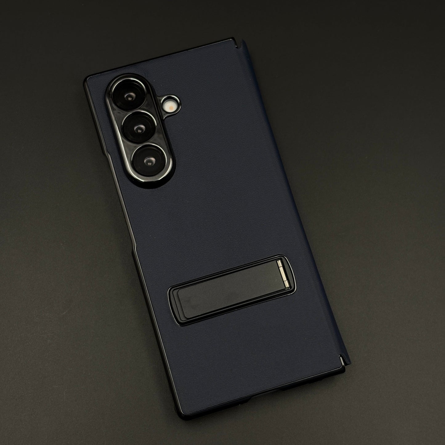 Leather Case with Flip Cover for Samsung Galaxy Z Fold 6 | Robust Metal Kickstand | Elegant Touch