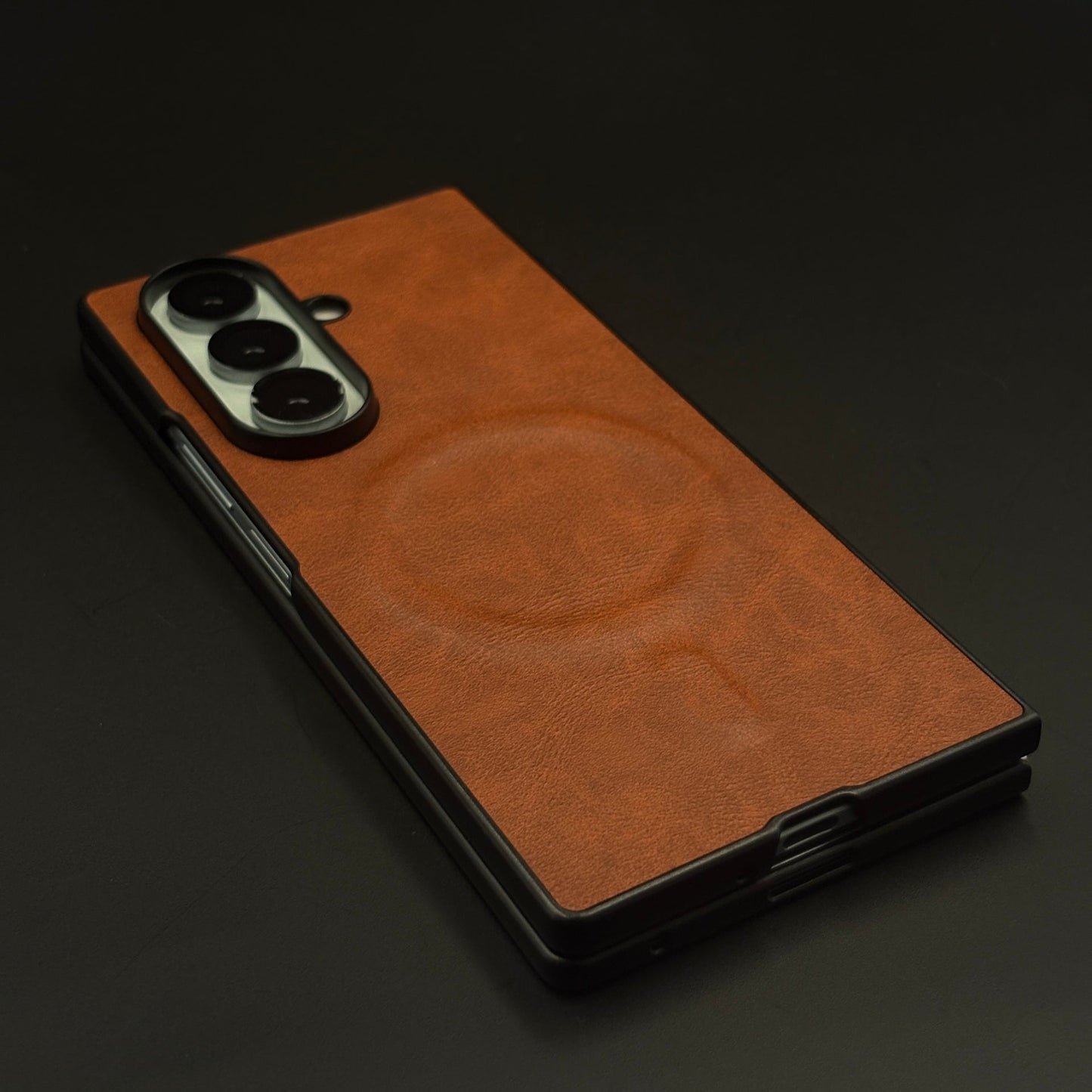 Hidden Coil MagSafe Leather Mobile Case Cover for Samsung Galaxy Z Fold 7