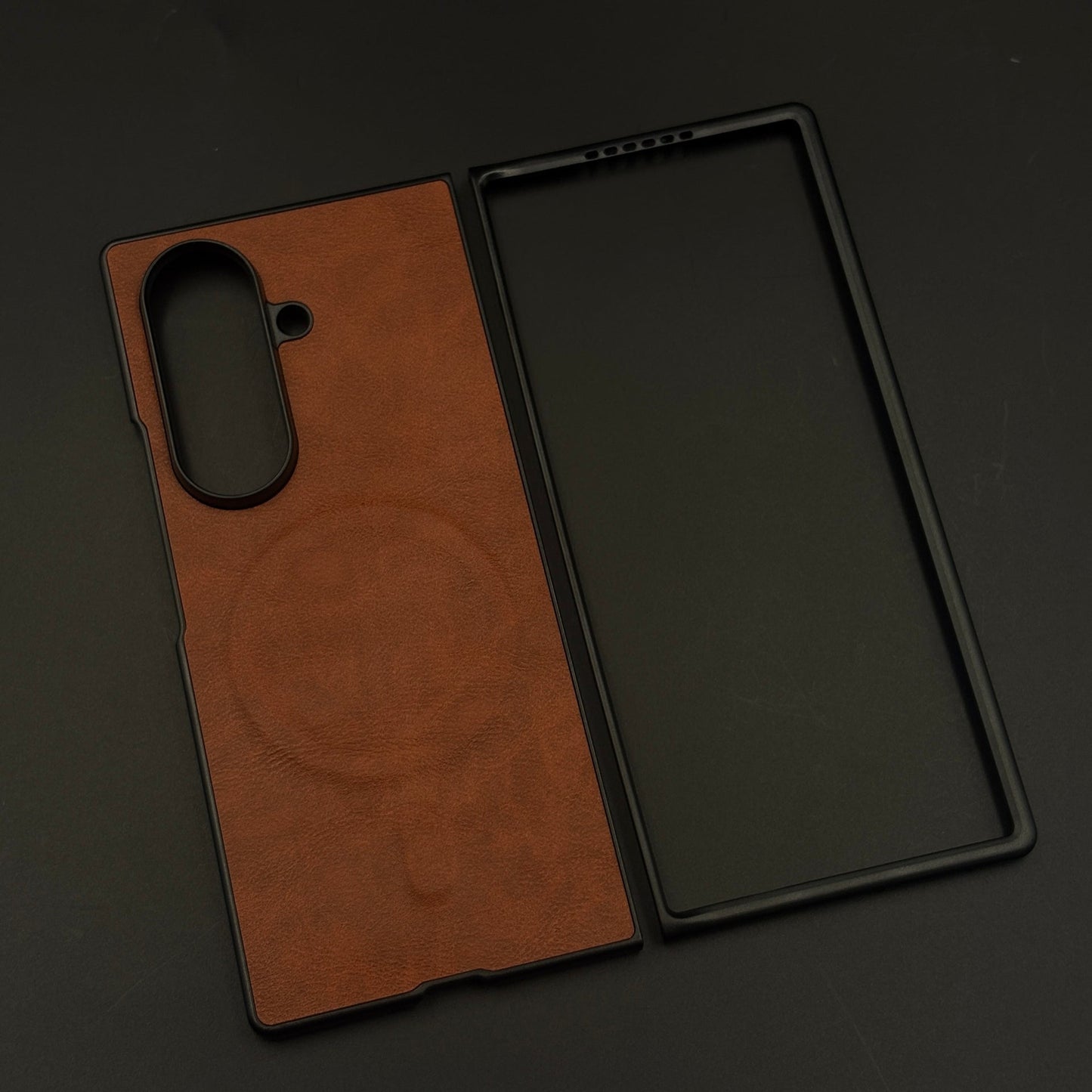 Hidden Coil MagSafe Leather Mobile Case Cover for Samsung Galaxy Z Fold 7