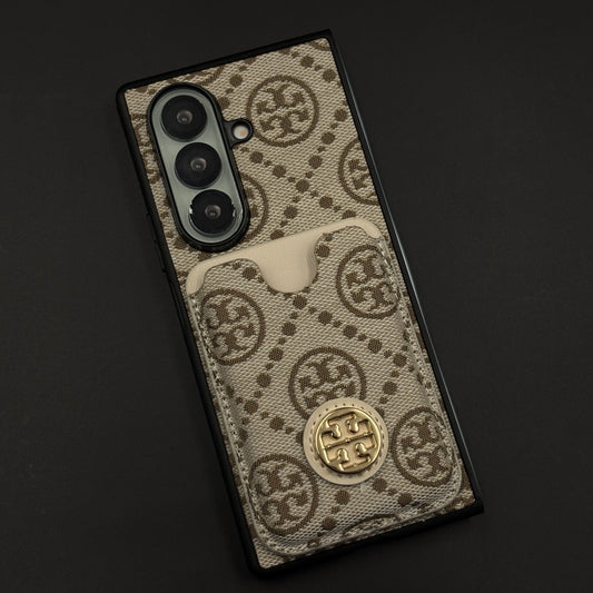 Luxury Brand Monogram TB Cardholder Case for Samsung Galaxy Z Fold 7