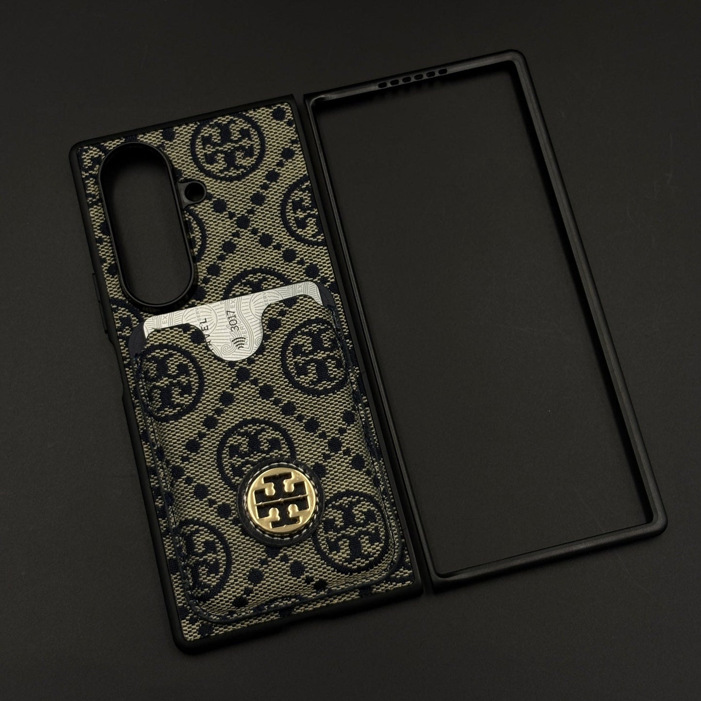 Luxury Brand Monogram TB Cardholder Case for Samsung Galaxy Z Fold 7