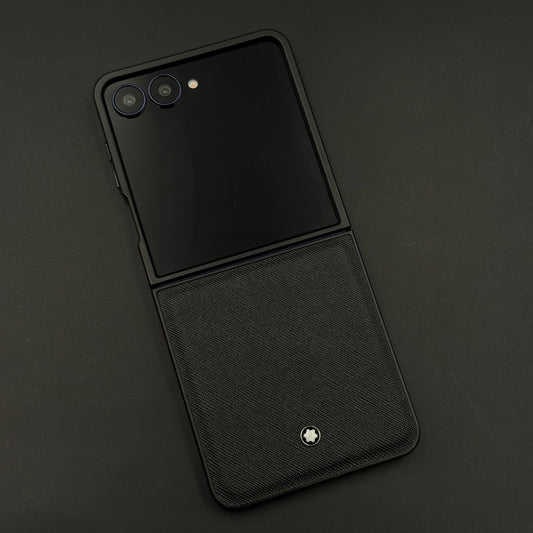 Luxury MB Logo Leather Case for Samsung Galaxy Z Flip 7