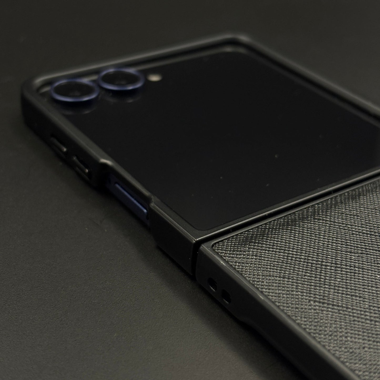 Luxury MB Logo Leather Case for Samsung Galaxy Z Flip 7