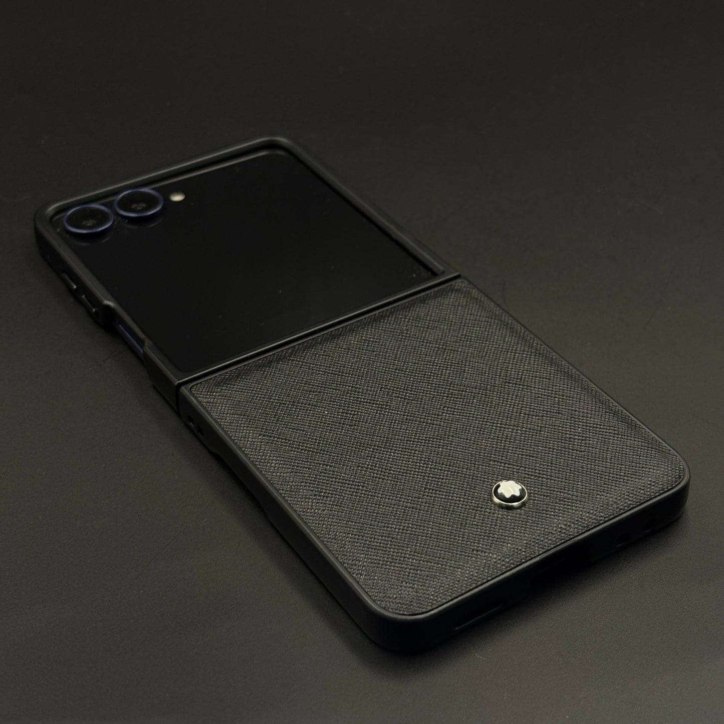 Luxury MB Logo Leather Case for Samsung Galaxy Z Flip 7