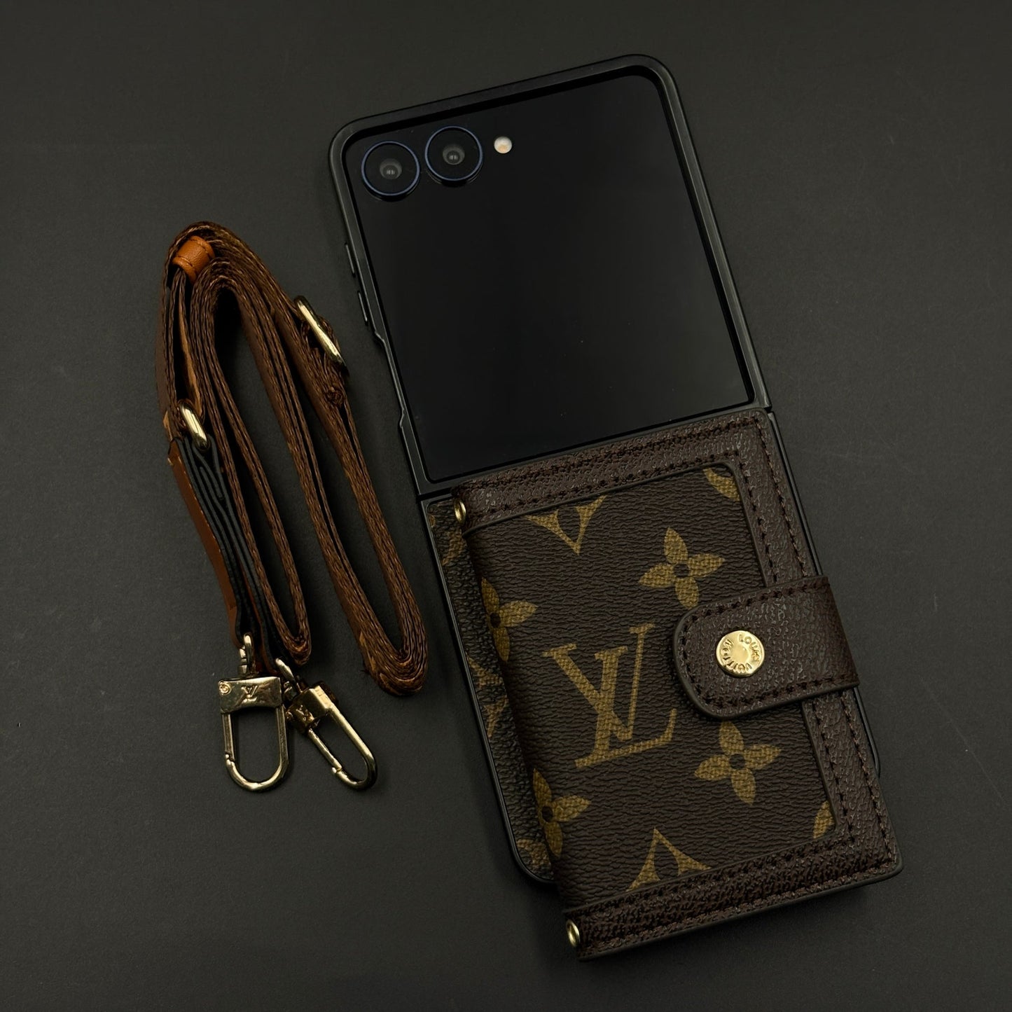 Luxury Cardholder Wallet Case with Sling for Samsung Galaxy Z Flip 7