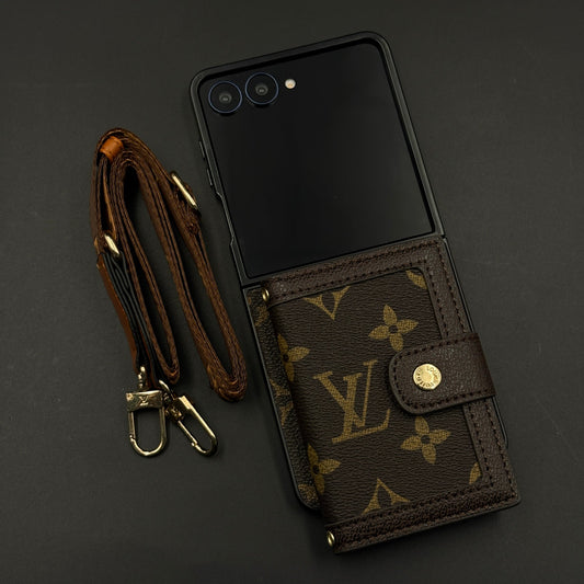 Luxury Cardholder Wallet Case with Sling for Samsung Galaxy Z Flip 7