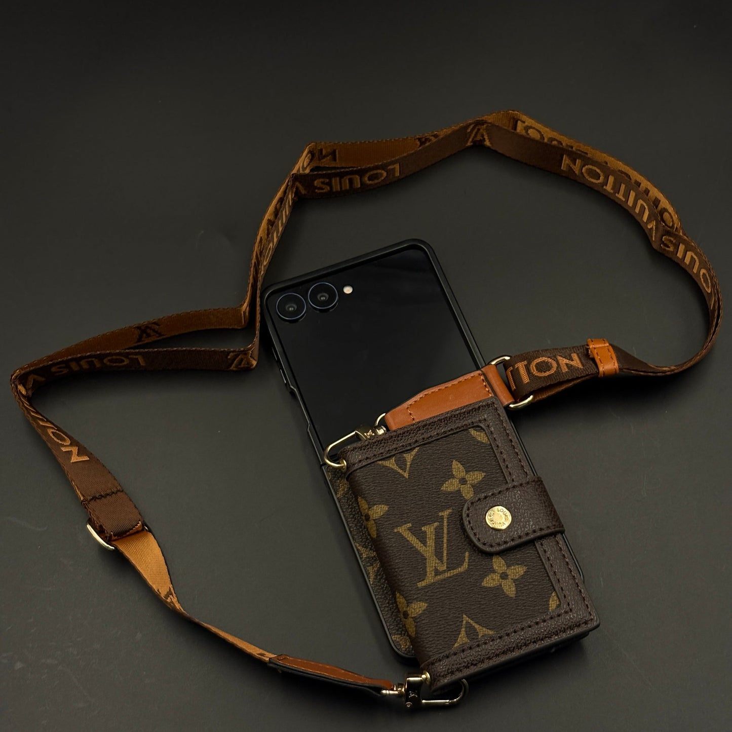 Luxury Cardholder Wallet Case with Sling for Samsung Galaxy Z Flip 7