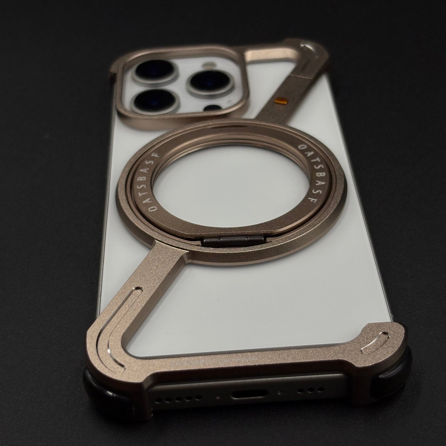 Z-Shape Aluminum Metal Rotating Stand Case for iPhone 16 Series | MagSafe Compatible | Industrial Luxe Design