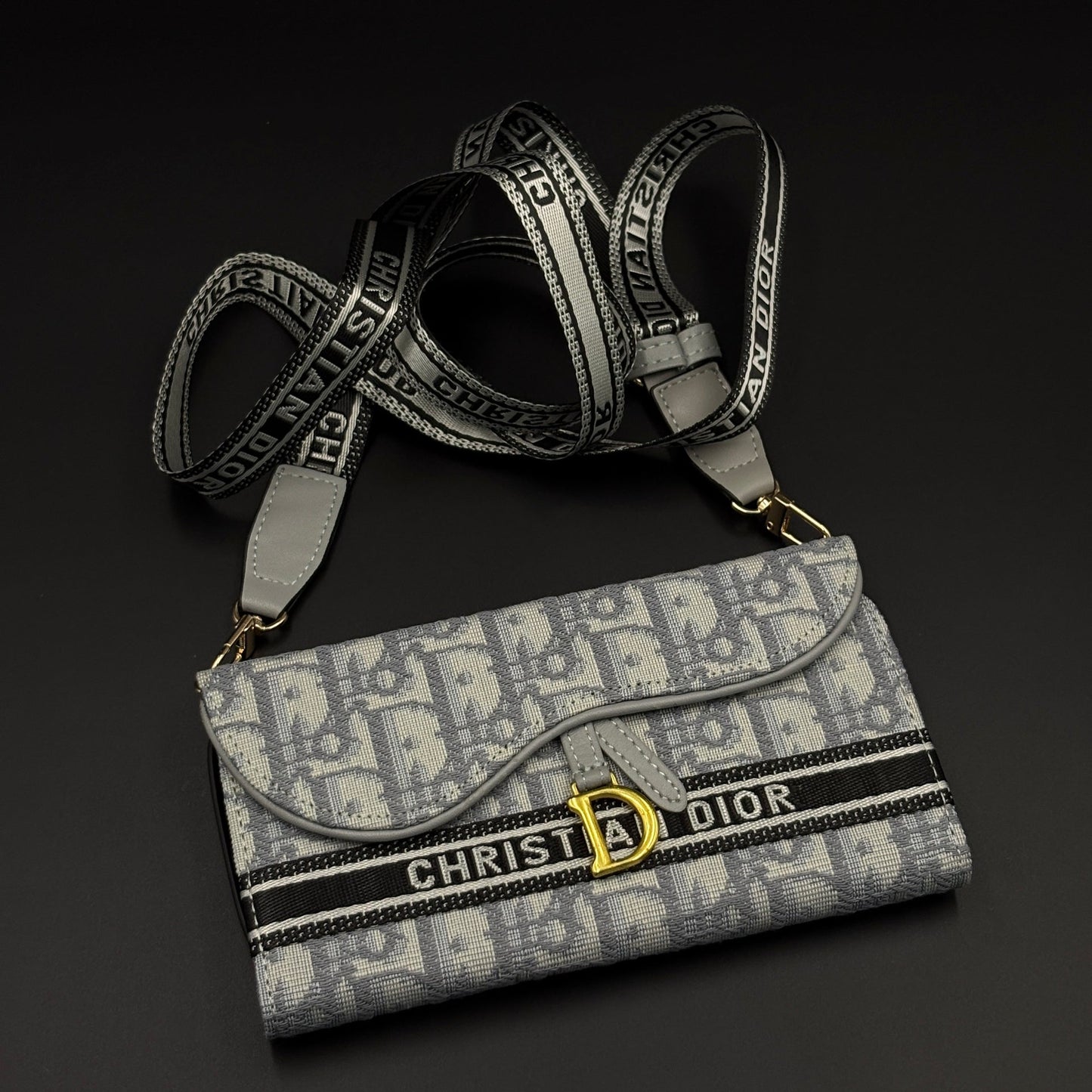 Luxury Embroidery CD Cardholder Case with Crossbody Sling for iPhone 17 Series