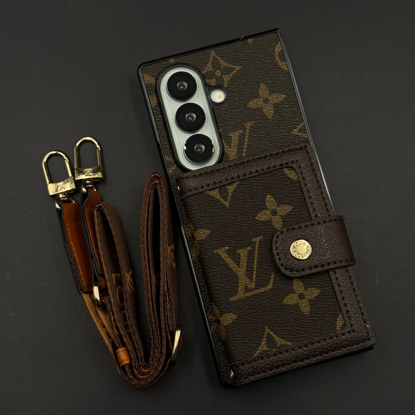 Luxury Cardholder Wallet Case with Sling for Samsung Galaxy Z Fold 7