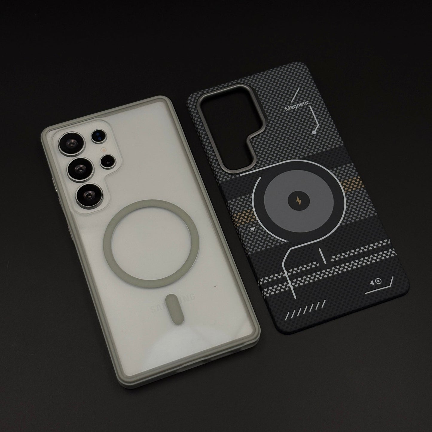 2-in-1 Detachable Magnetic Tech Circuit Case for Samsung Galaxy S25 Ultra | Transparent Shell & Design Plate