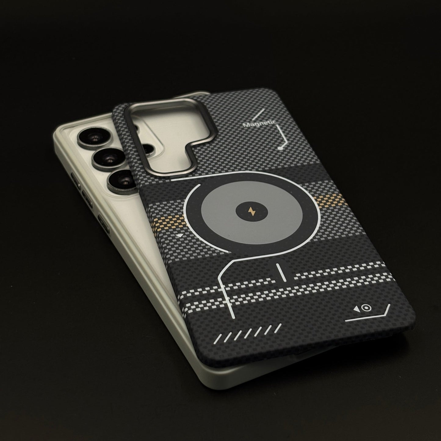 2-in-1 Detachable Magnetic Tech Circuit Case for Samsung Galaxy S25 Ultra | Transparent Shell & Design Plate