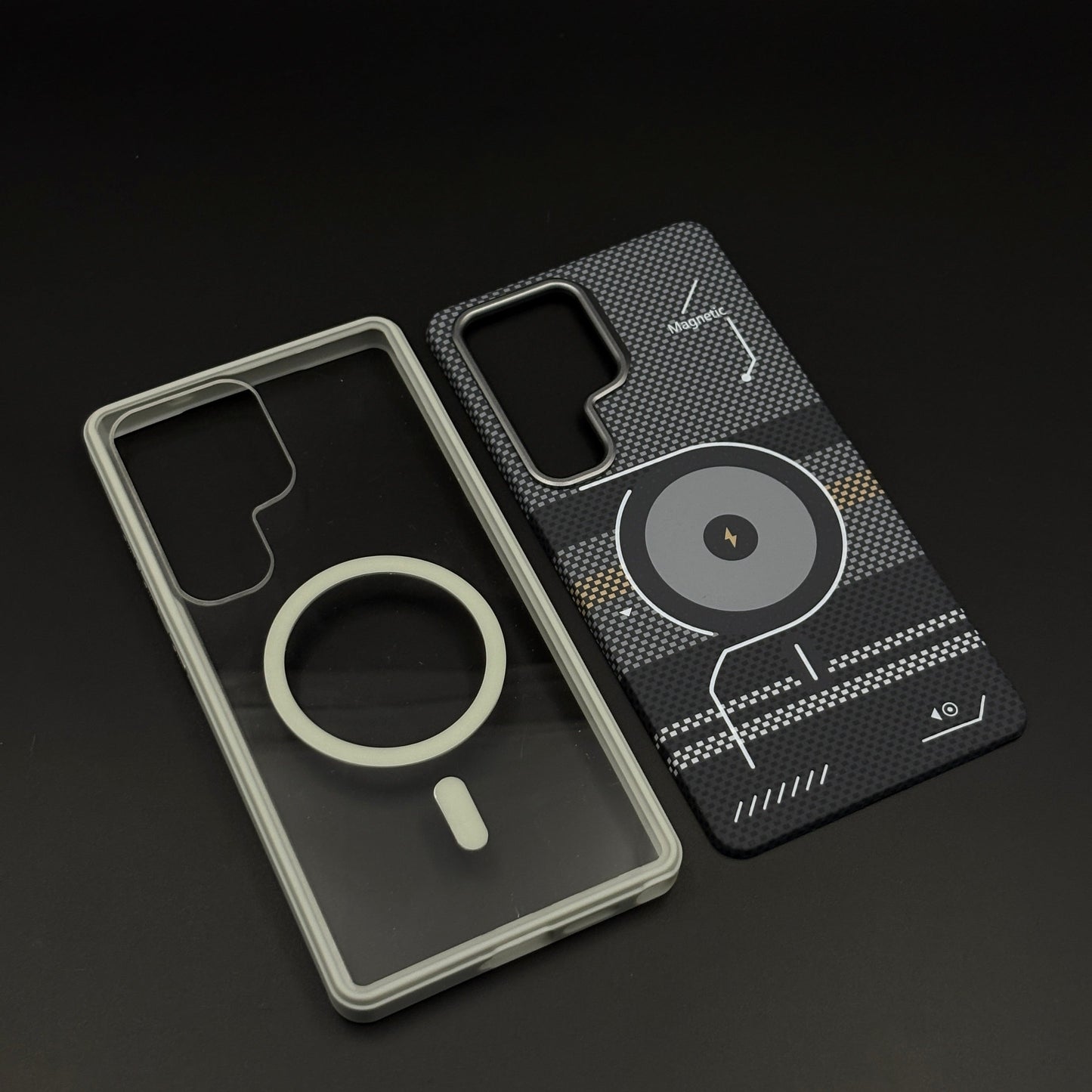 2-in-1 Detachable Magnetic Tech Circuit Case for Samsung Galaxy S24 Ultra | Transparent Shell & Design Plate