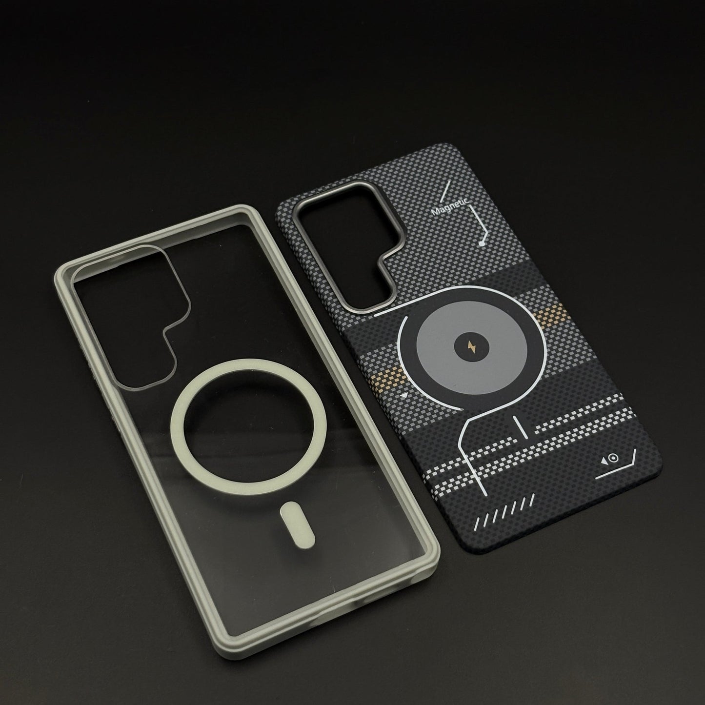 2-in-1 Detachable Magnetic Tech Circuit Case for Samsung Galaxy S24 Ultra | Transparent Shell & Design Plate