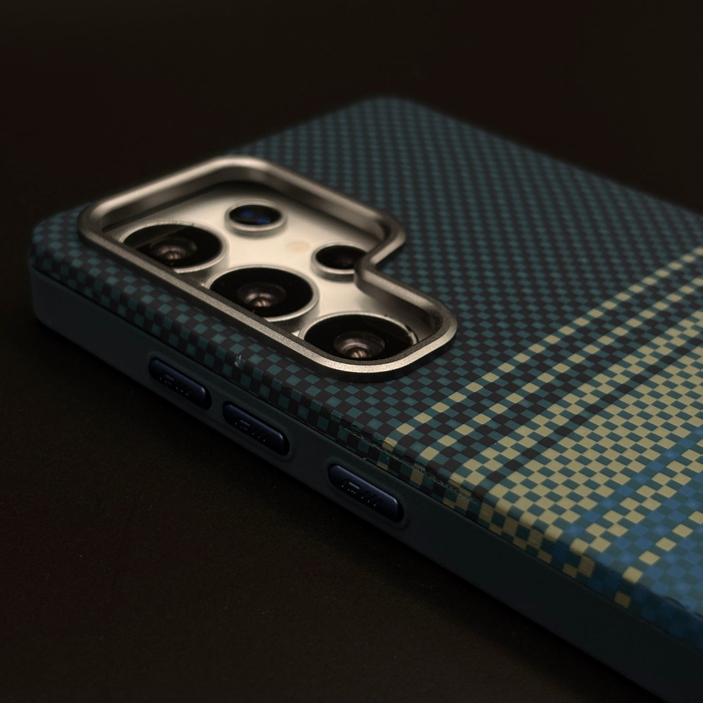 2-in-1 Detachable Magnetic Ocean Blue Stripe Case for Samsung Galaxy S25 Ultra | Transparent Shell & Design Plate