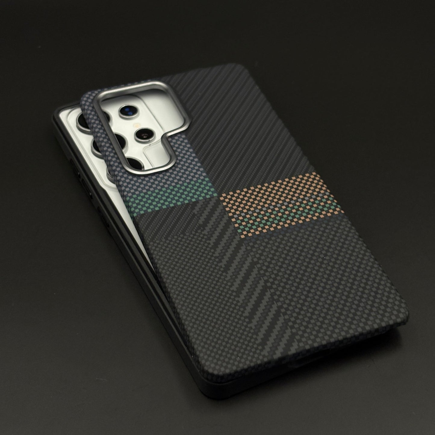 2-in-1 Detachable Magnetic Graphite Mosaic Case for Samsung Galaxy S25 Ultra | Transparent Shell & Design Plate