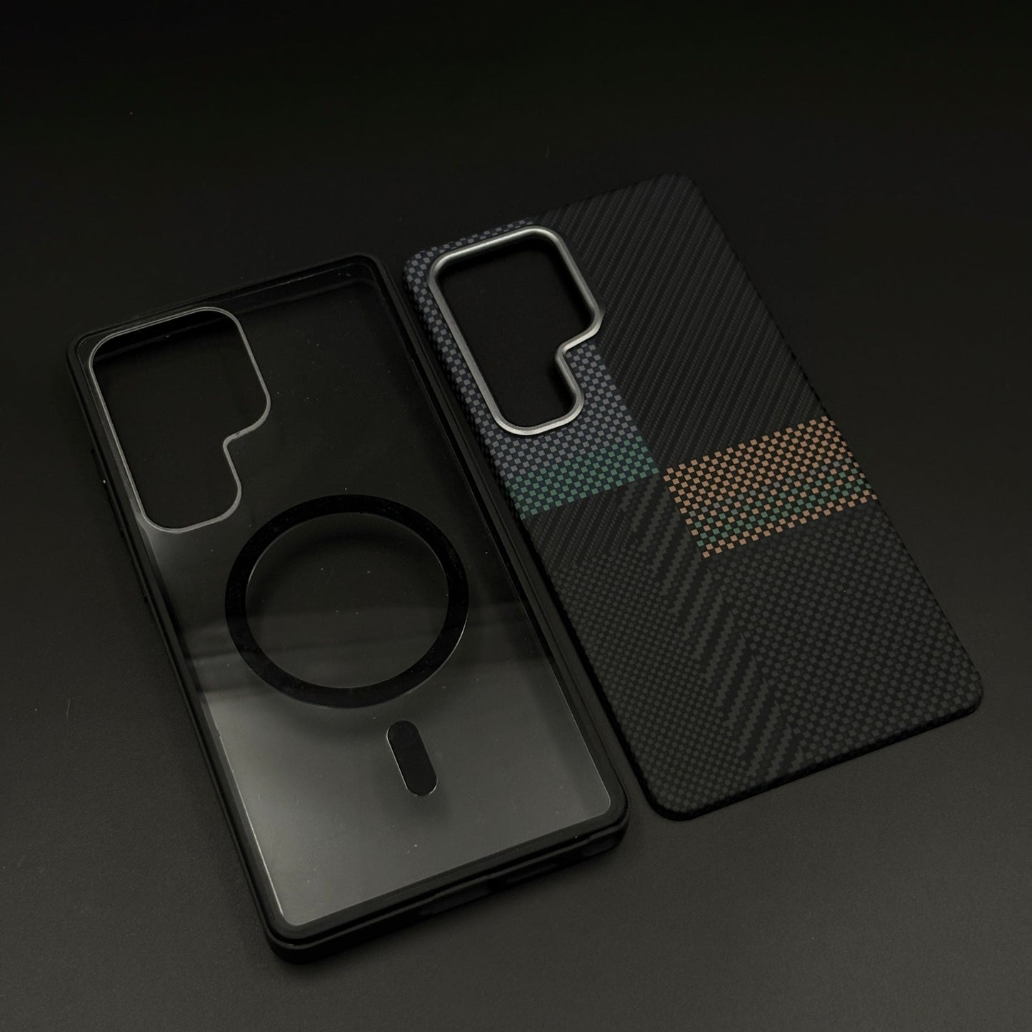 2-in-1 Detachable Magnetic Graphite Mosaic Case for Samsung Galaxy S25 Ultra | Transparent Shell & Design Plate