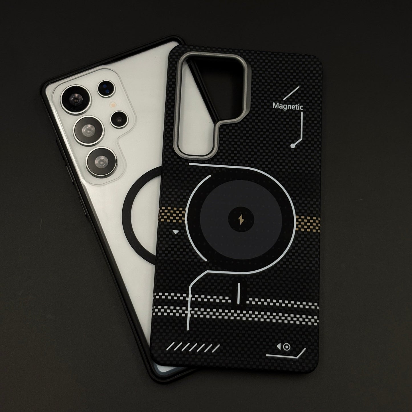 2-in-1 Detachable Magnetic Tech Circuit Case for Samsung Galaxy S24 Ultra | Transparent Shell & Design Plate