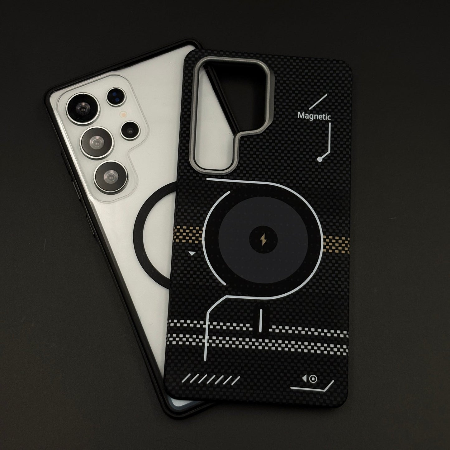 2-in-1 Detachable Magnetic Tech Circuit Case for Samsung Galaxy S25 Ultra | Transparent Shell & Design Plate