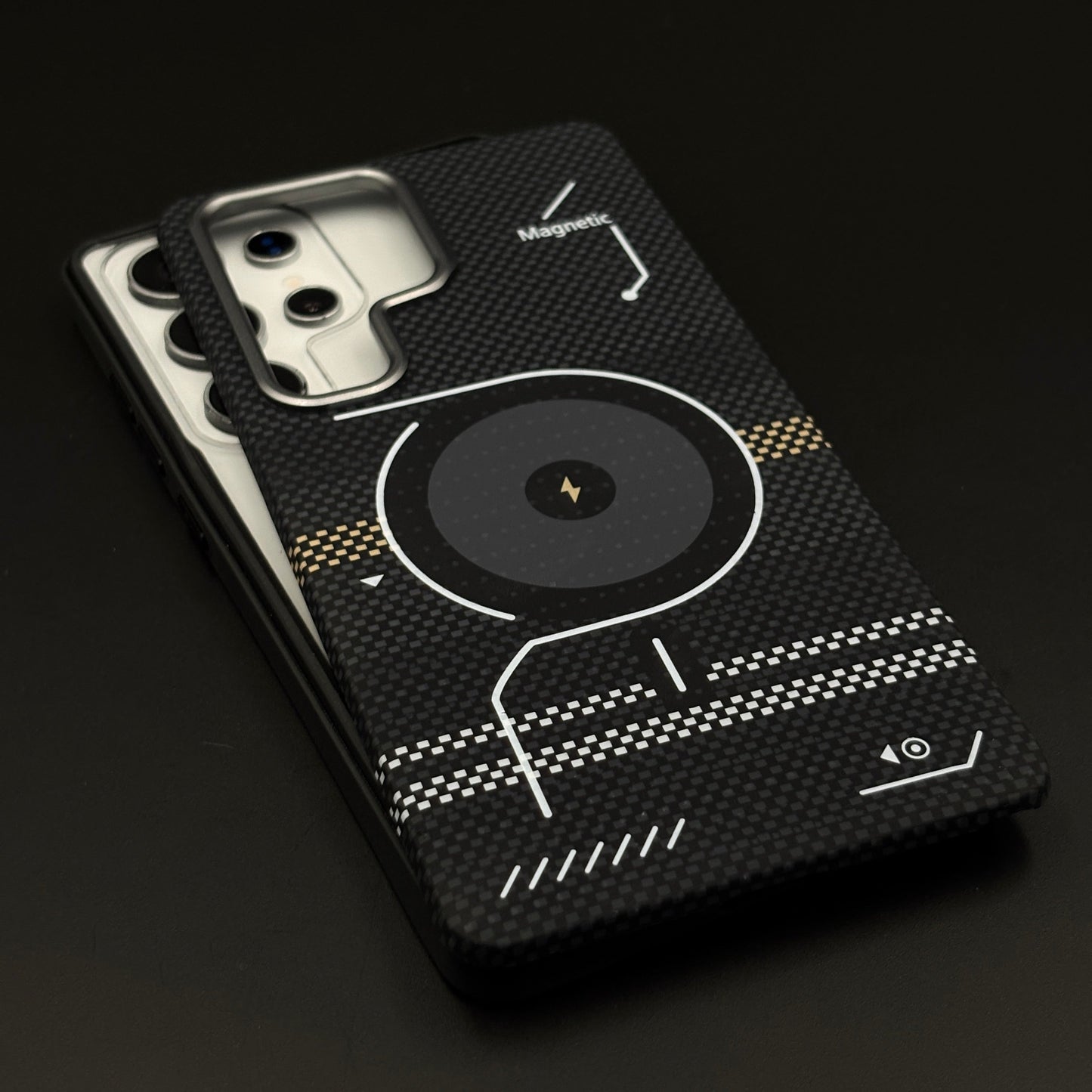 2-in-1 Detachable Magnetic Tech Circuit Case for Samsung Galaxy S25 Ultra | Transparent Shell & Design Plate