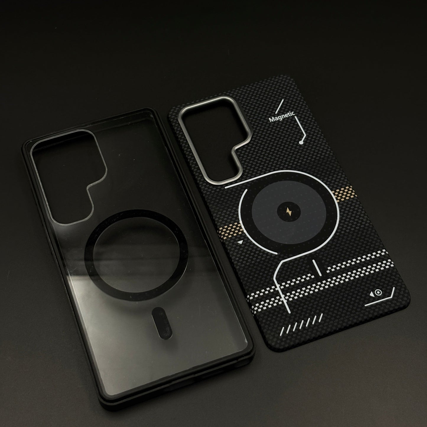 2-in-1 Detachable Magnetic Tech Circuit Case for Samsung Galaxy S25 Ultra | Transparent Shell & Design Plate
