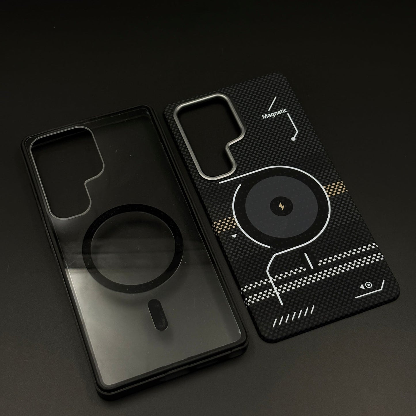 2-in-1 Detachable Magnetic Tech Circuit Case for Samsung Galaxy S24 Ultra | Transparent Shell & Design Plate