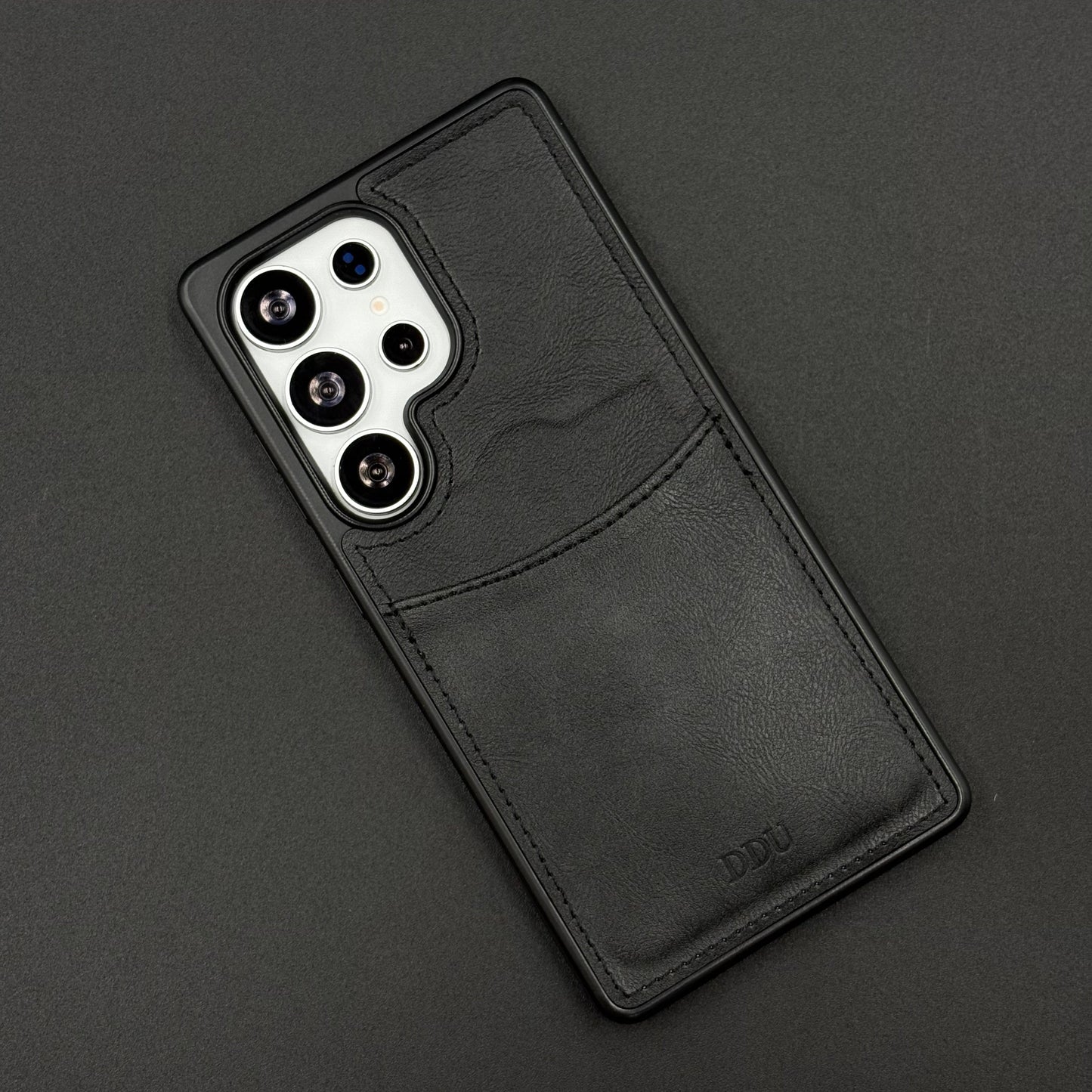 Premium PU Leather Stitch Phone Case for Samsung Galaxy S25 Ultra | Slim Fit with a Wallet/Card Holder