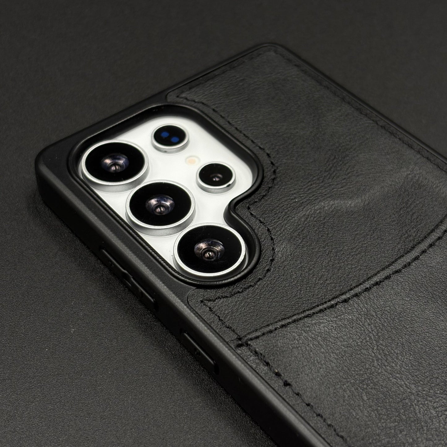 Premium PU Leather Stitch Phone Case for Samsung Galaxy S25 Ultra | Slim Fit with a Wallet/Card Holder