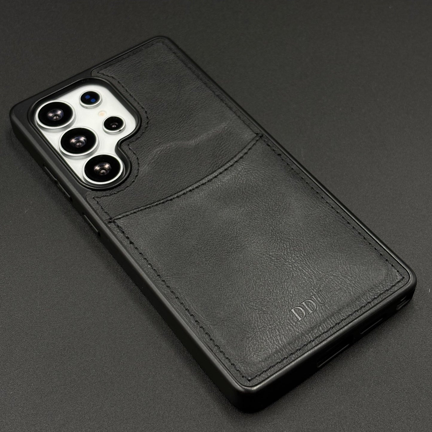 Premium PU Leather Stitch Phone Case for Samsung Galaxy S25 Ultra | Slim Fit with a Wallet/Card Holder