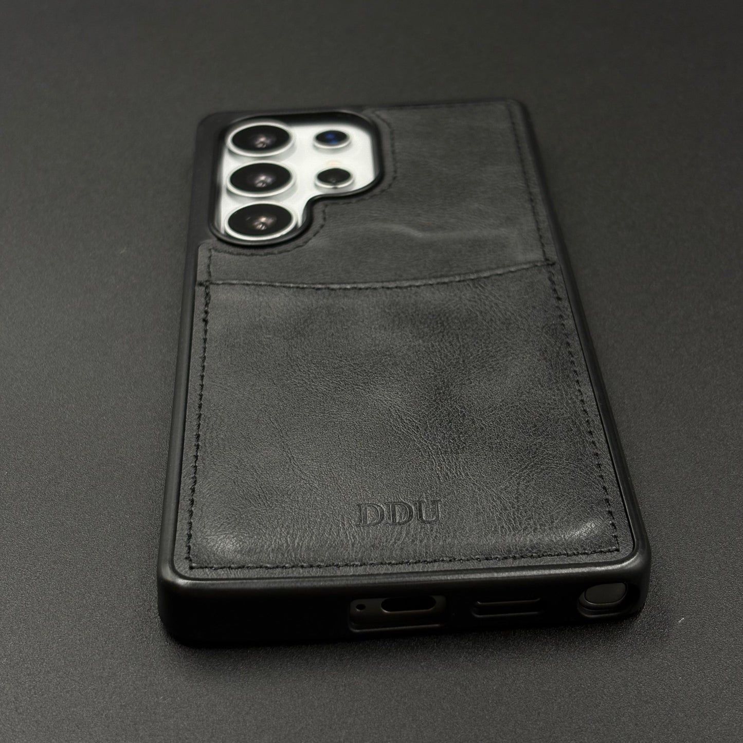 Premium PU Leather Stitch Phone Case for Samsung Galaxy S25 Ultra | Slim Fit with a Wallet/Card Holder