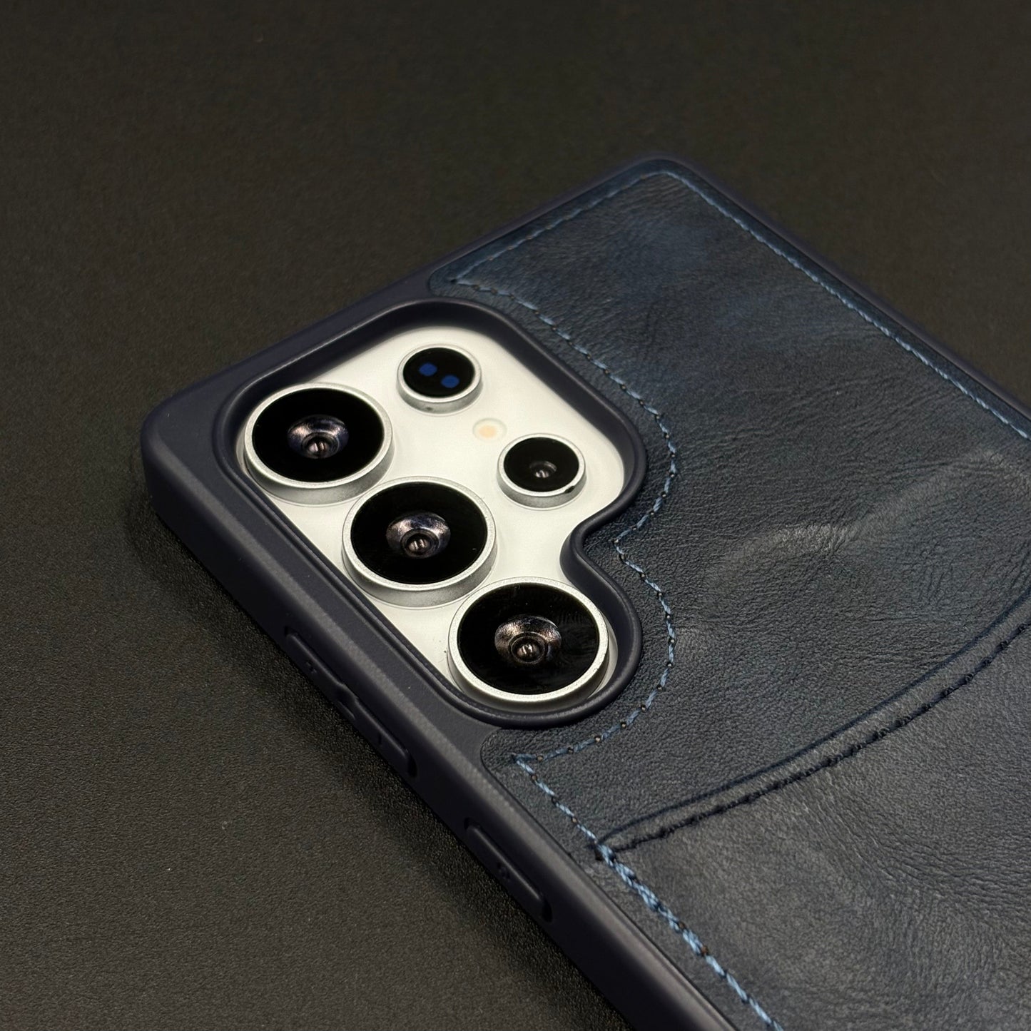 Premium PU Leather Stitch Phone Case for Samsung Galaxy S25 Ultra | Slim Fit with a Wallet/Card Holder