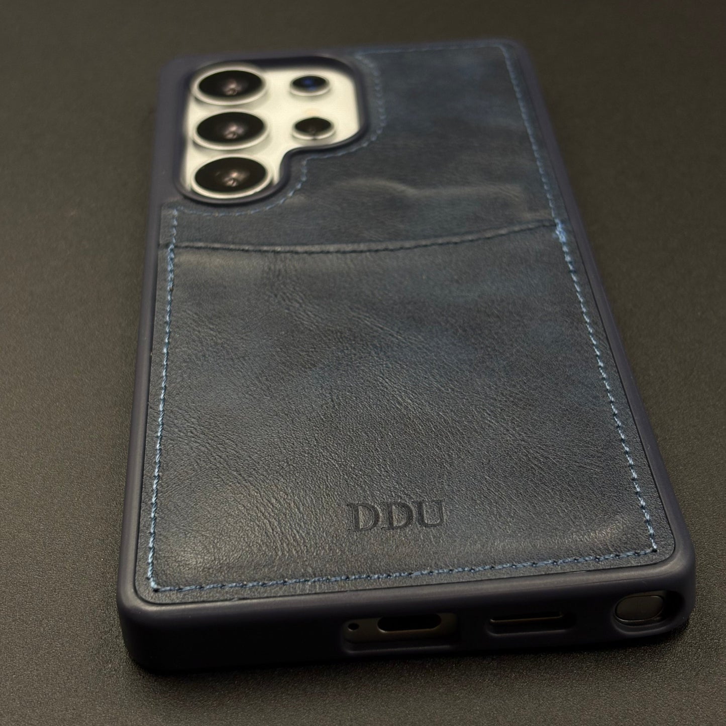 Premium PU Leather Stitch Phone Case for Samsung Galaxy S25 Ultra | Slim Fit with a Wallet/Card Holder