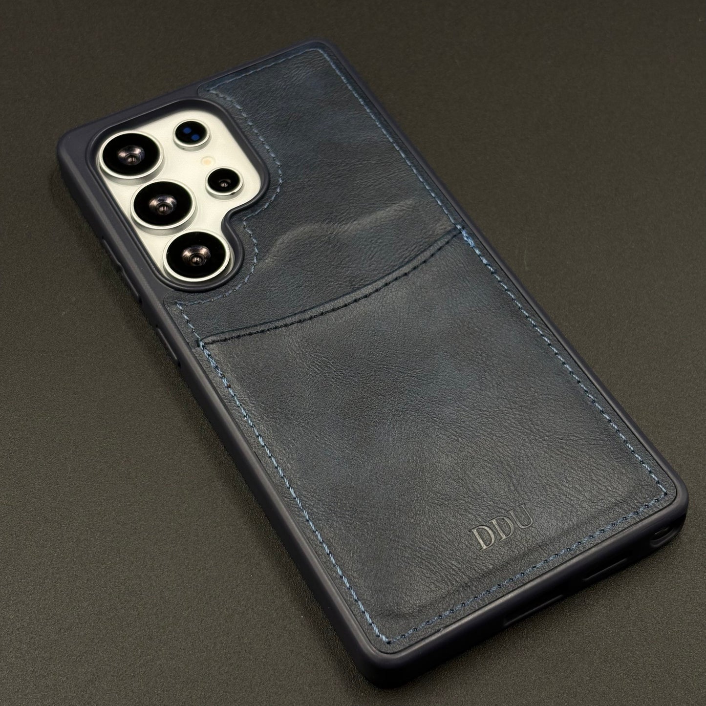 Premium PU Leather Stitch Phone Case for Samsung Galaxy S25 Ultra | Slim Fit with a Wallet/Card Holder