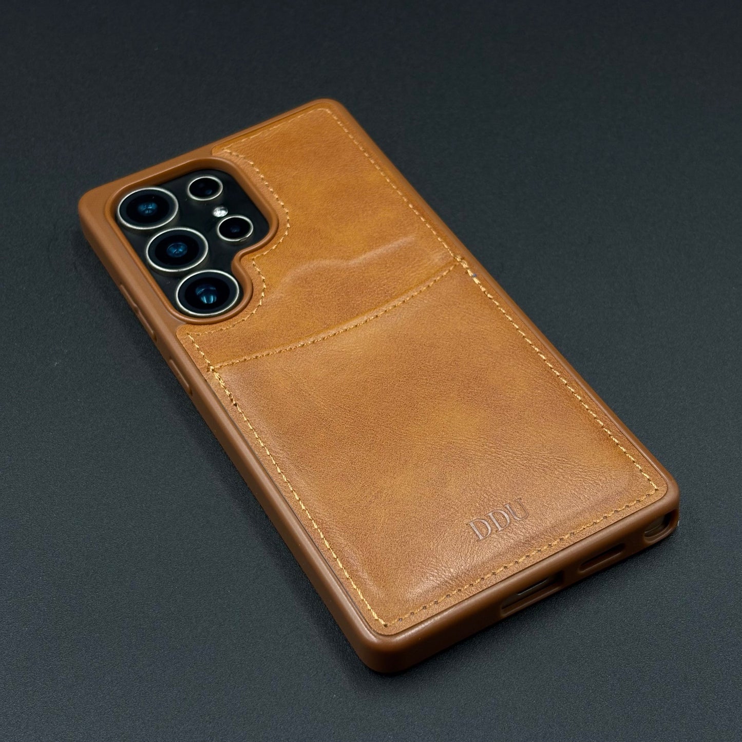Premium PU Leather Stitch Phone Case for Samsung Galaxy S25 Ultra | Slim Fit with a Wallet/Card Holder