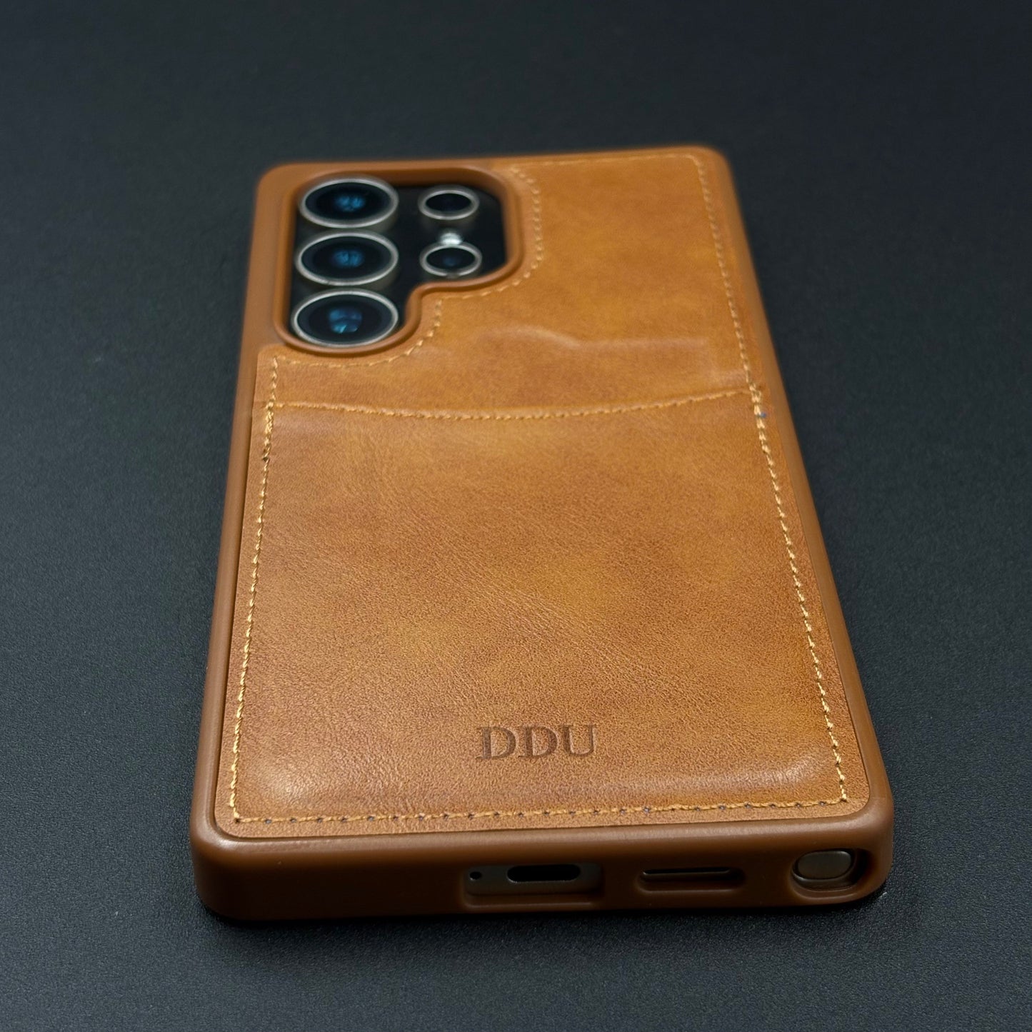 Premium PU Leather Stitch Phone Case for Samsung Galaxy S25 Ultra | Slim Fit with a Wallet/Card Holder