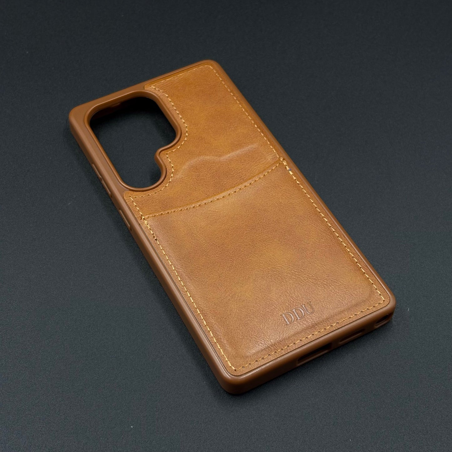 Premium PU Leather Stitch Phone Case for Samsung Galaxy S25 Ultra | Slim Fit with a Wallet/Card Holder