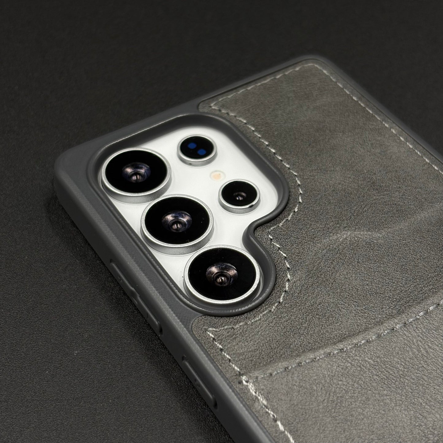 Premium PU Leather Stitch Phone Case for Samsung Galaxy S25 Ultra | Slim Fit with a Wallet/Card Holder