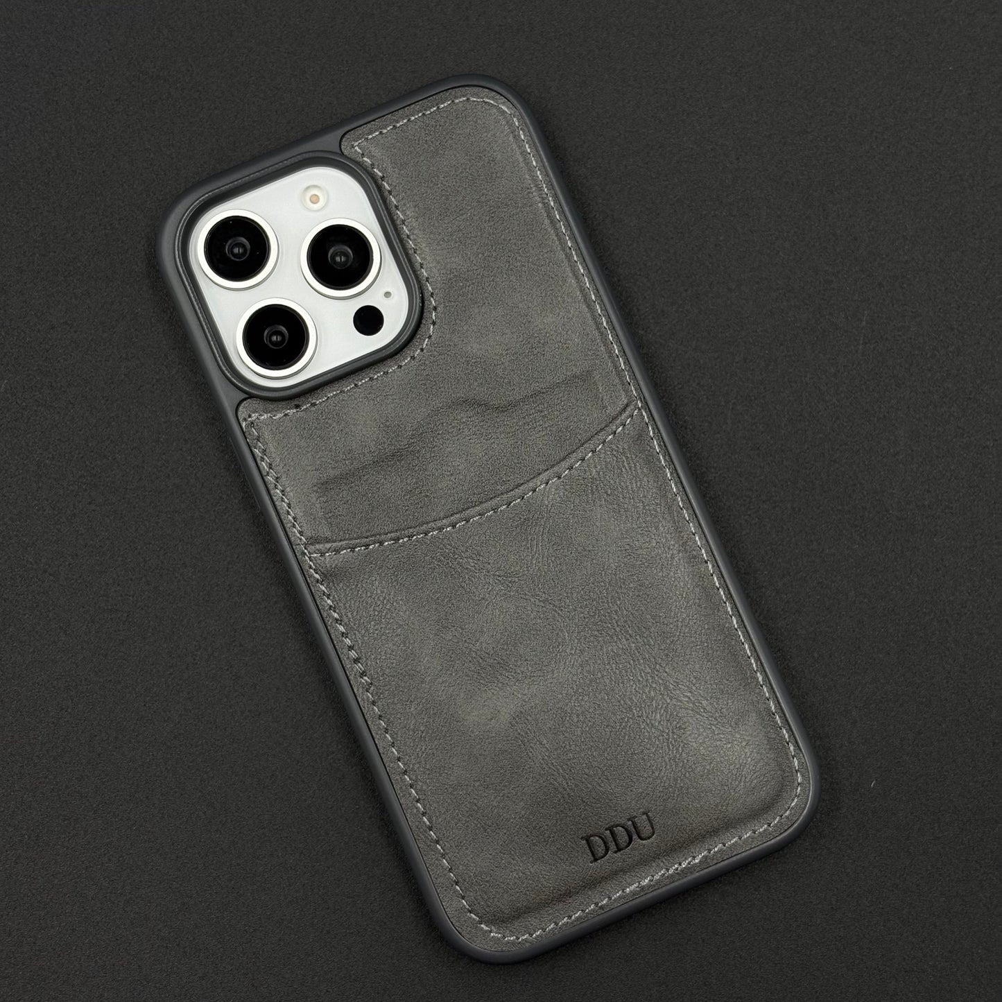 Premium PU Leather Stitch Phone Case for iPhone Series | Slim Fit Case with a Wallet/Card Holder