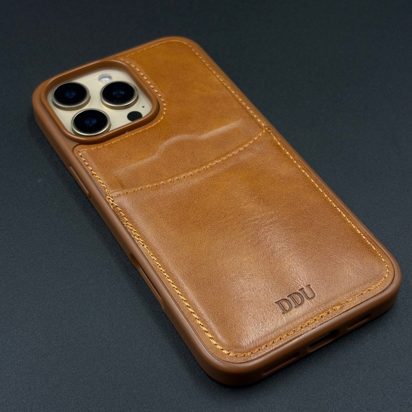 Premium PU Leather Stitch Phone Case for iPhone Series | Slim Fit Case with a Wallet/Card Holder