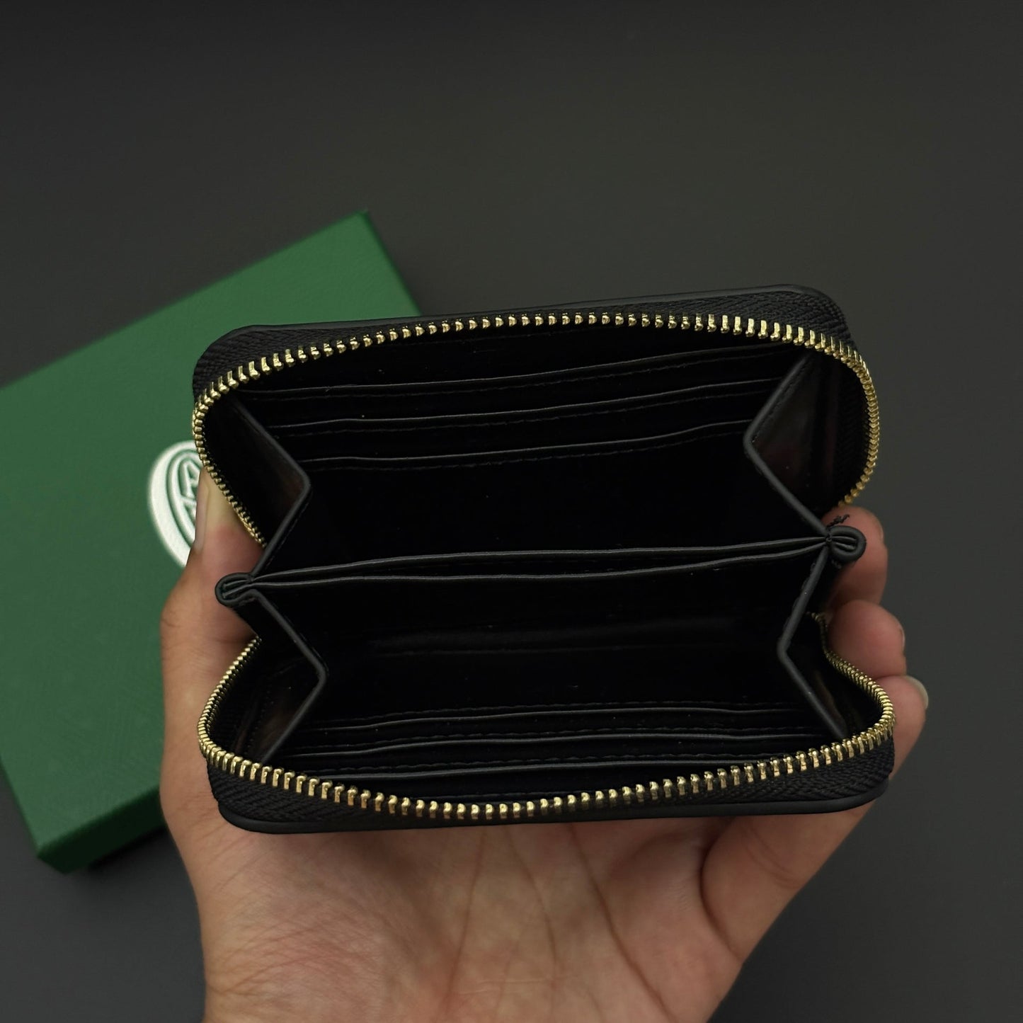Luxury Brand EGY Compact Zip Card Holder Wallet with Box