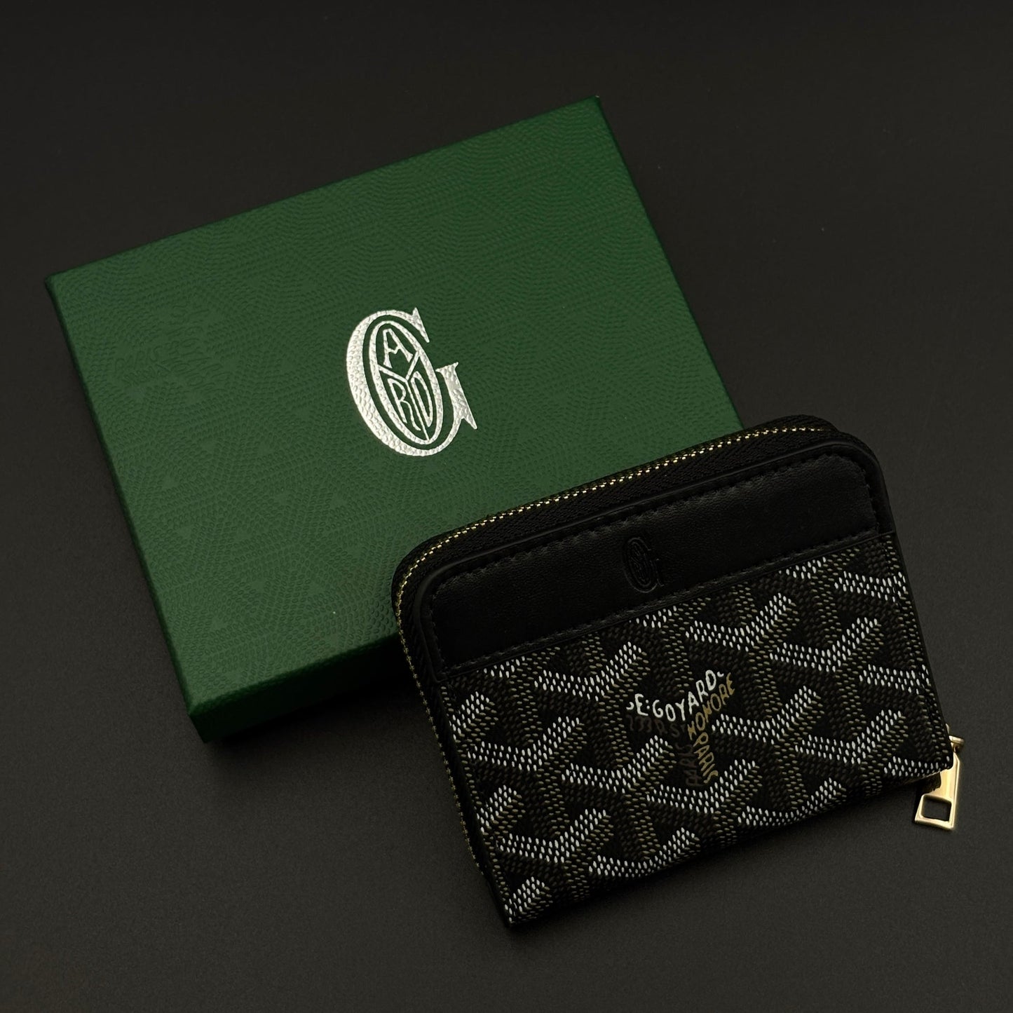 Luxury Brand EGY Compact Zip Card Holder Wallet with Box