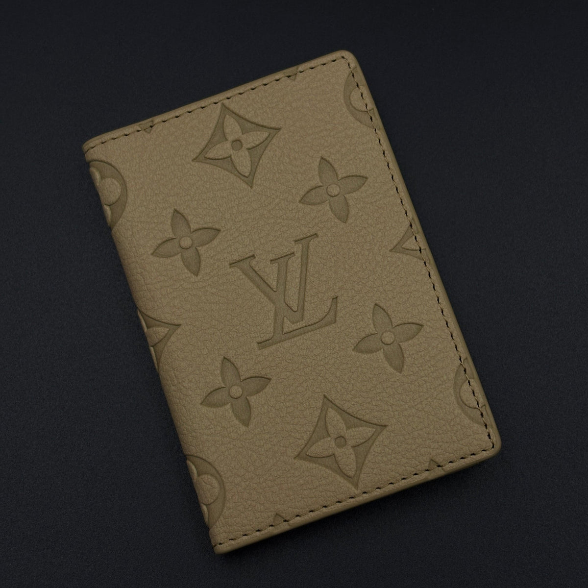 Luxury Fashion Brand Monogram 2-Sided Card Holder Leather Wallet with Box