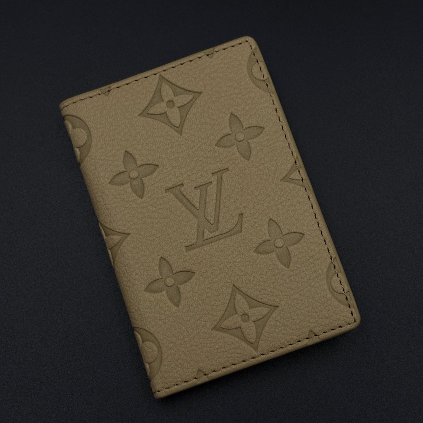 Luxury Fashion Brand Monogram 2-Sided Card Holder Leather Wallet with Box