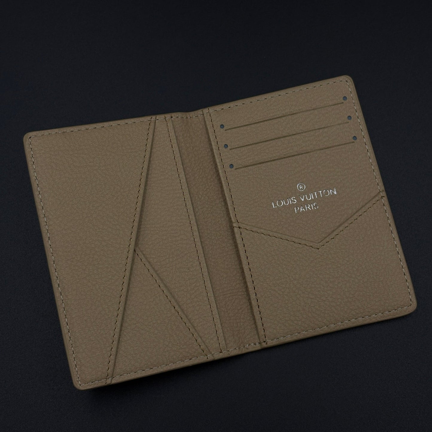 Luxury Fashion Brand Monogram 2-Sided Card Holder Leather Wallet with Box