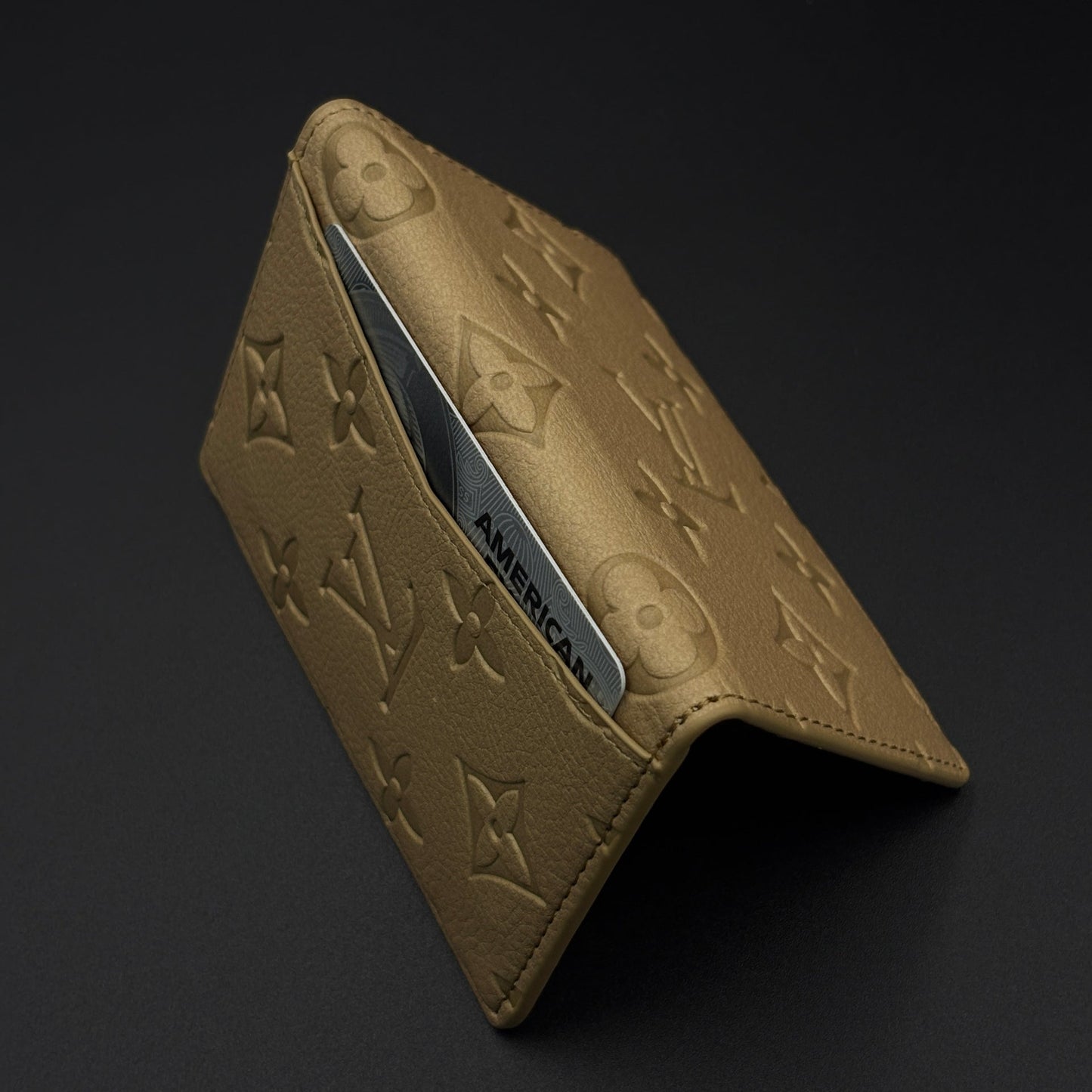 Luxury Fashion Brand Monogram 2-Sided Card Holder Leather Wallet with Box
