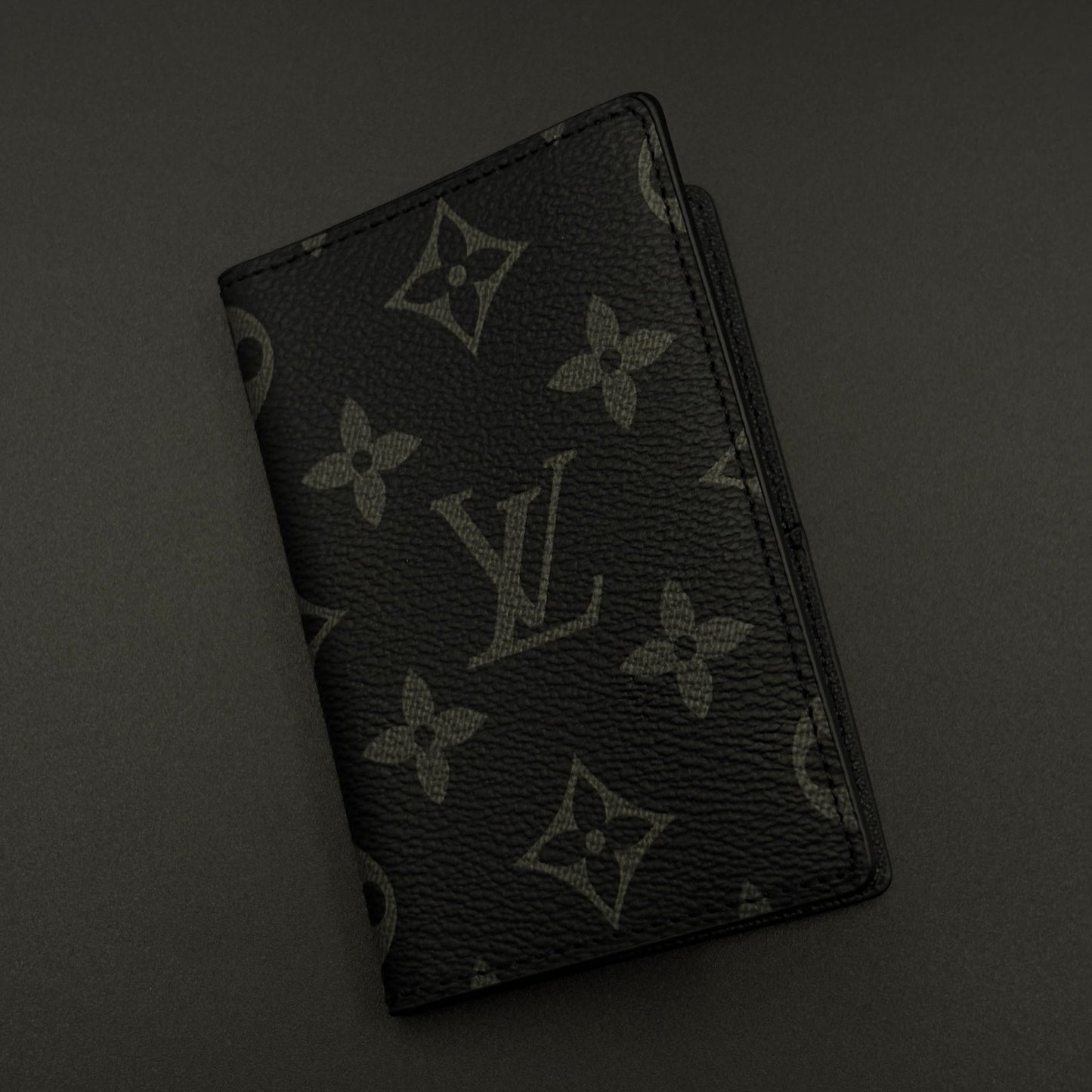 Luxury Fashion Brand Monogram 2-Sided Card Holder Leather Wallet with Box