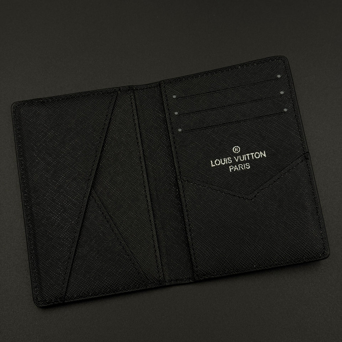 Luxury Fashion Brand Monogram 2-Sided Card Holder Leather Wallet with Box