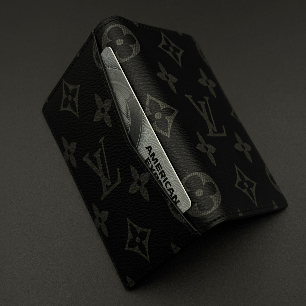 Luxury Fashion Brand Monogram 2-Sided Card Holder Leather Wallet with Box
